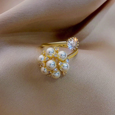 Adjustable sweet ring with pearls "Cocktail Hour" – Elegant & refined