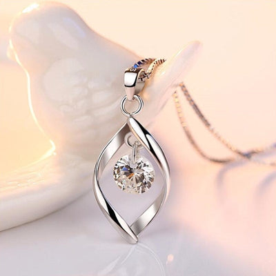 Silver zirconia crystal pendant "Romantic Dinner" – Elegant & refined