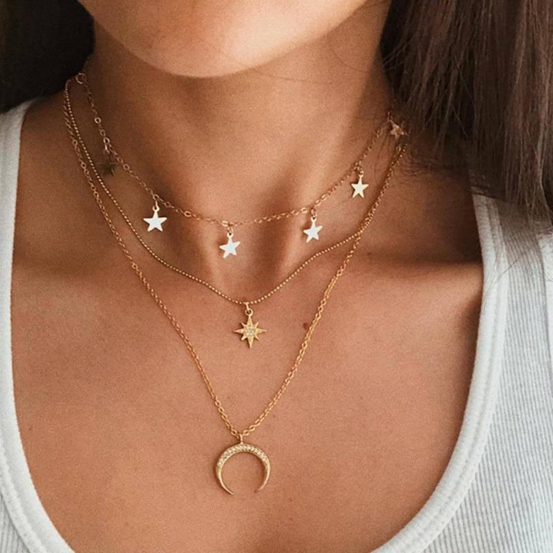 Gold moon necklace "Sunset Soirée" – Elegant & refined