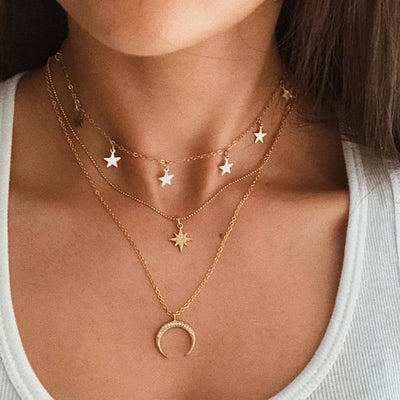 Gold moon necklace "Sunset Soirée" – Elegant & refined