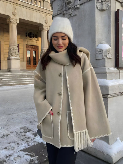 Fringe scarf jacket "Sunrise Yoga" – Elegant & refined