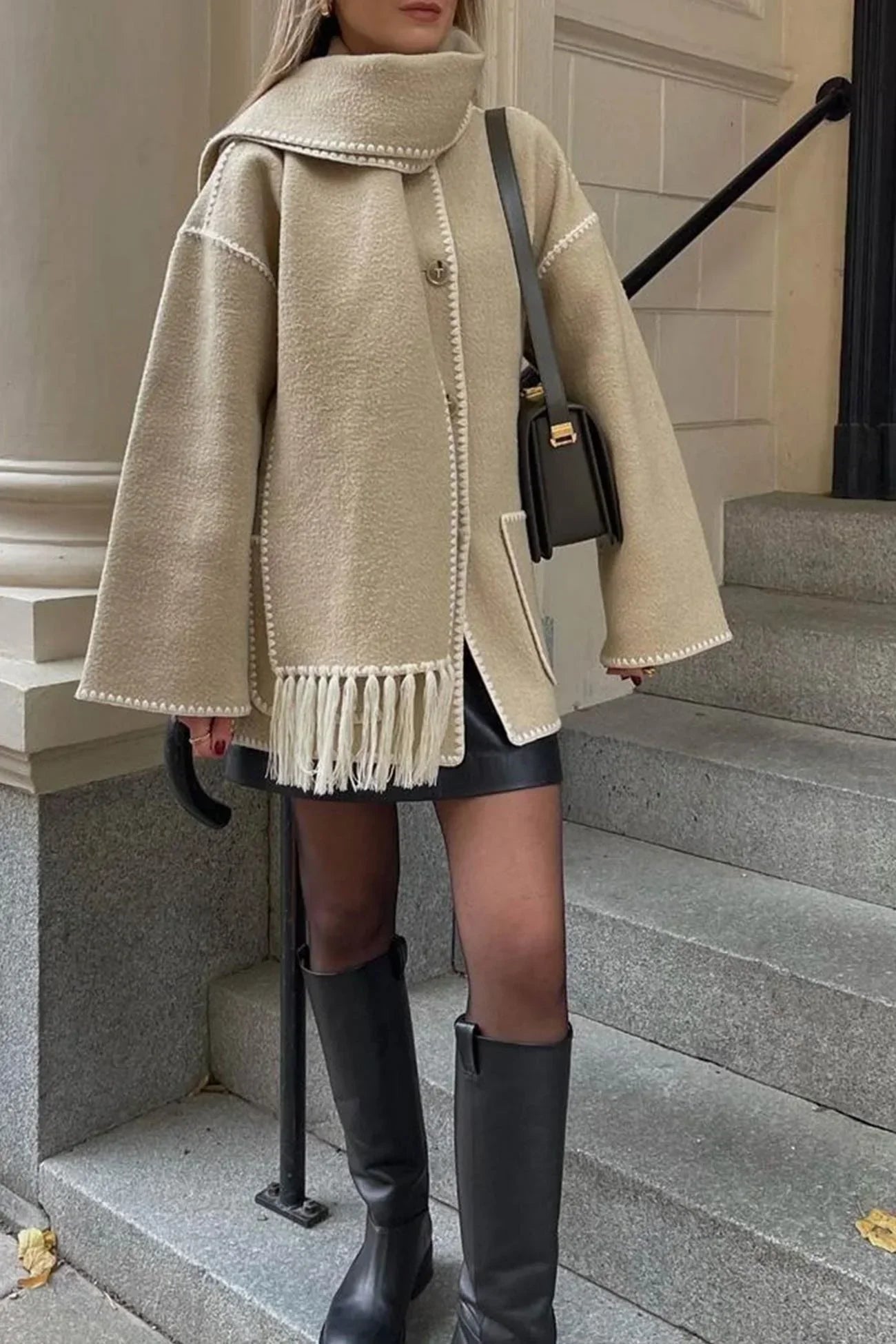 Fringe scarf jacket "Sunrise Yoga" – Elegant & refined