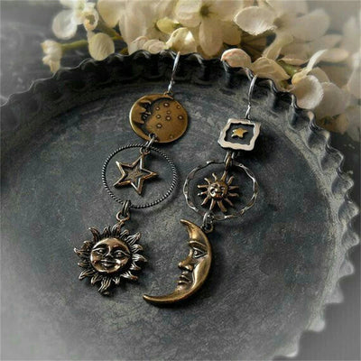 Sun-Moon Pendant Earrings "Cocktail Hour" – Elegant & refined