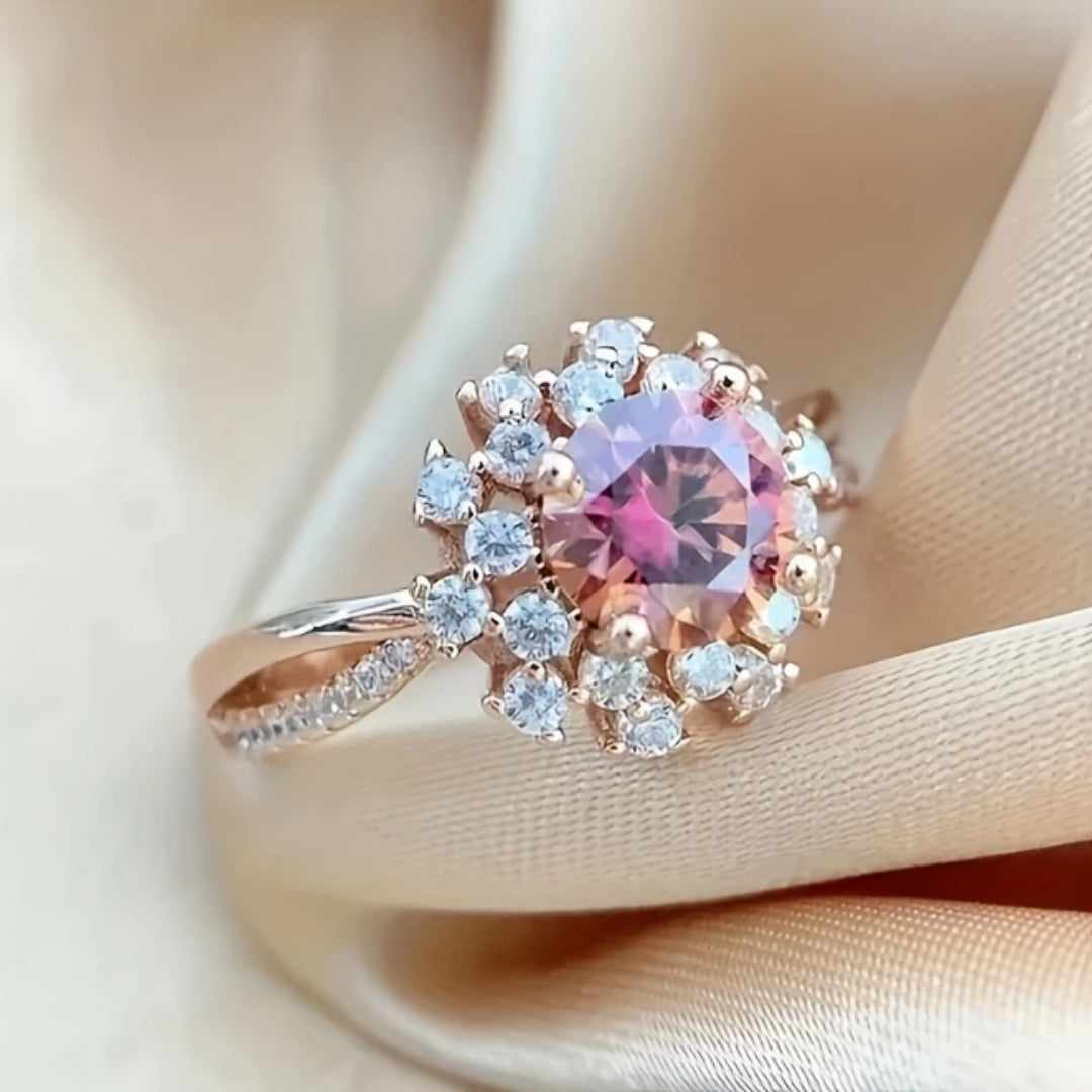 Pink sparkling ring "Cocktail Hour" – Elegant & refined