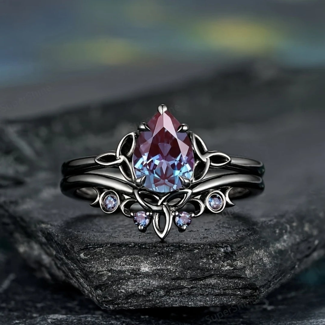 Purple Stone Layered Ring "Cocktail Hour" – Elegant & refined