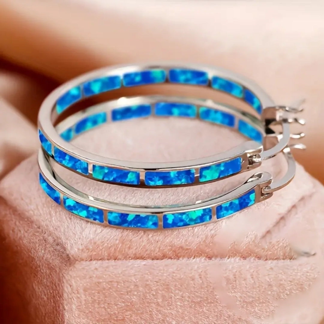Opal hoop earrings "Cocktail Hour" – Elegant & refined