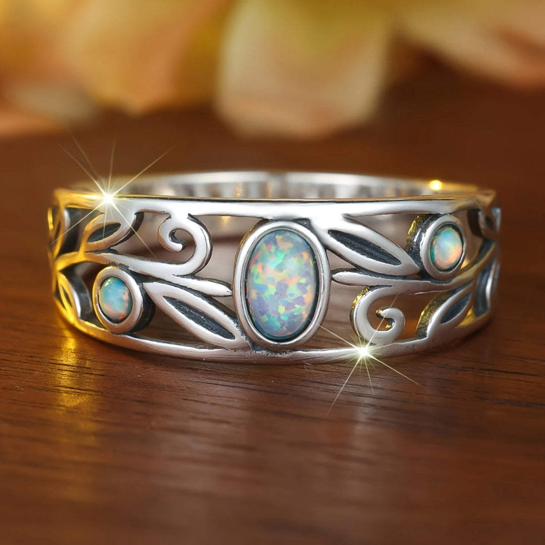 Sparkling opal silver ring "Cocktail Hour" – Elegant & refined