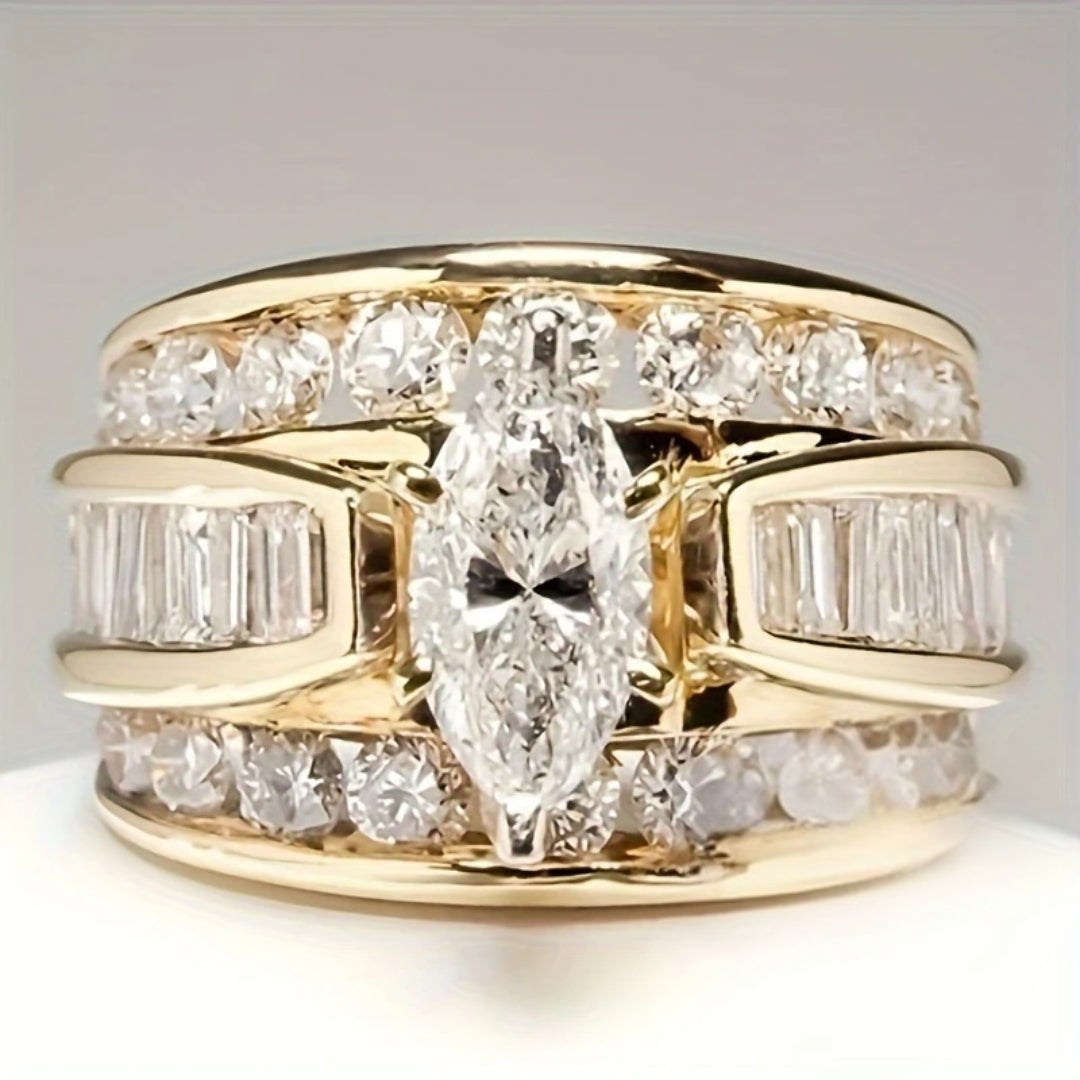 Bright golden ring "Sunset Soirée" – Elegant & refined