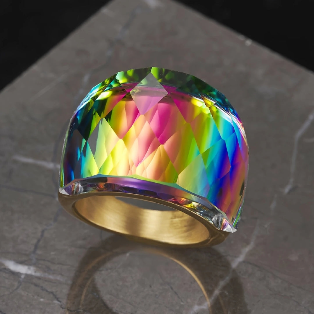 Colorful chromatic gold ring "Cocktail Hour" – Elegant & vibrant