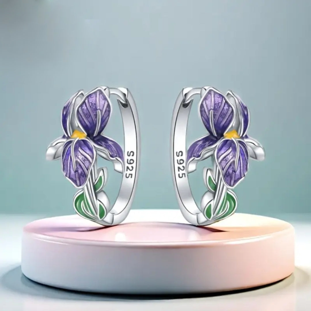 Purple enamel flower earrings "Garden Party" – Fresh & feminine