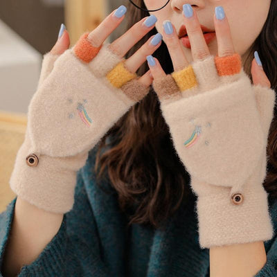 Knitted gloves "Morning Coffee" – Classic & warm