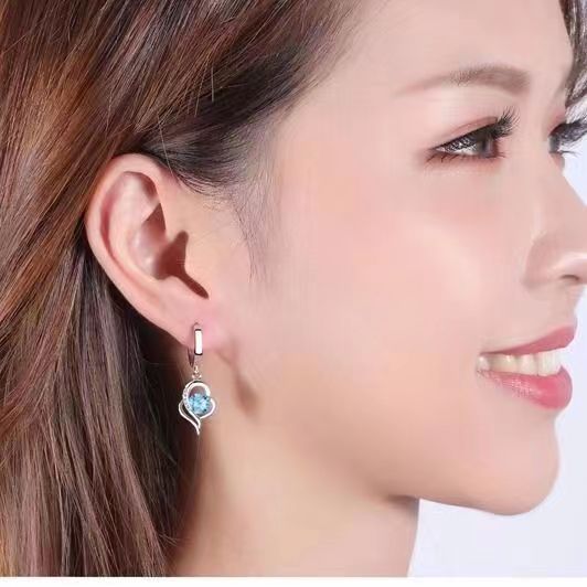Eclipse Heart Drop Blue Earrings