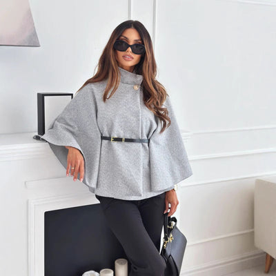 Wool batwing coat "City Rooftop" – Elegant & refined