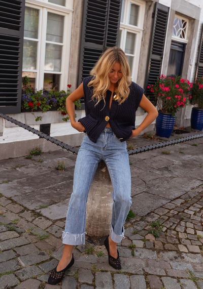 Wool sweater vest "Garden Party" – Elegant & refined