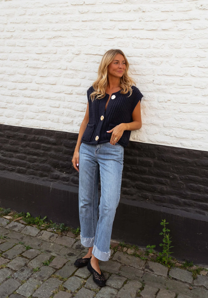Wool sweater vest "Garden Party" – Elegant & refined
