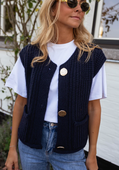Wool sweater vest "Garden Party" – Elegant & refined