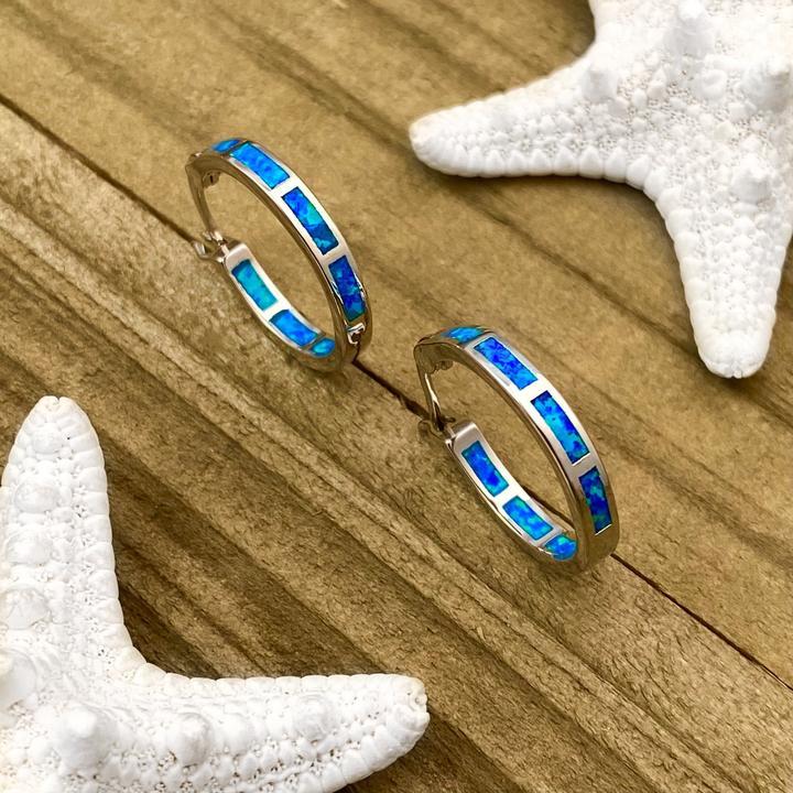 Blue oceanic opal earrings "Cocktail Hour" – Elegantly refined