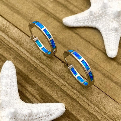 Blue oceanic opal earrings "Cocktail Hour" – Elegantly refined
