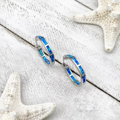 Blue oceanic opal earrings "Cocktail Hour" – Elegantly refined