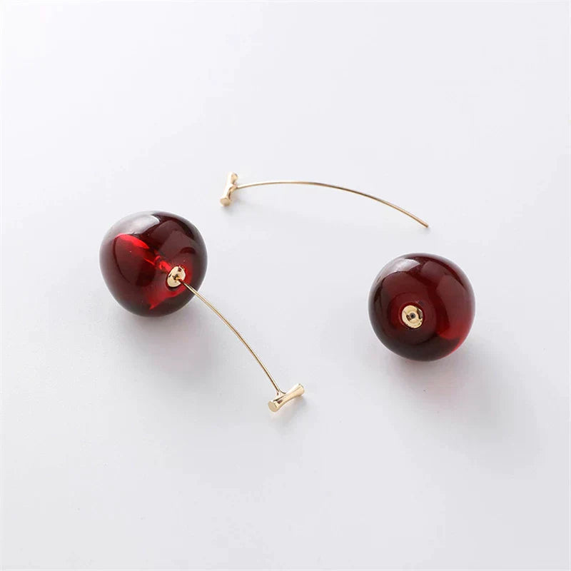 Red Cherry Luxury Earrings "Romantic Dinner" – Elegant & refined