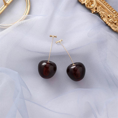 Red Cherry Luxury Earrings "Romantic Dinner" – Elegant & refined