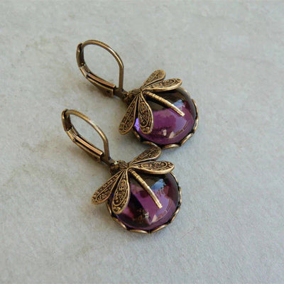 Spherical dragonfly earrings "Sunset Soirée" – Elegant & refined