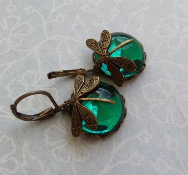 Spherical dragonfly earrings "Sunset Soirée" – Elegant & refined