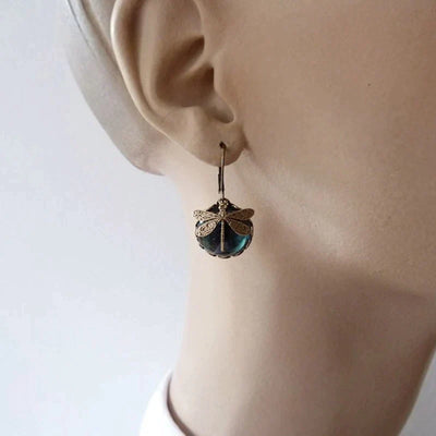 Spherical dragonfly earrings "Sunset Soirée" – Elegant & refined