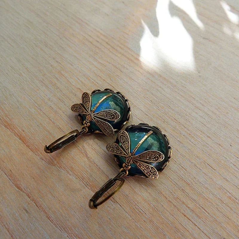 Spherical dragonfly earrings "Sunset Soirée" – Elegant & refined