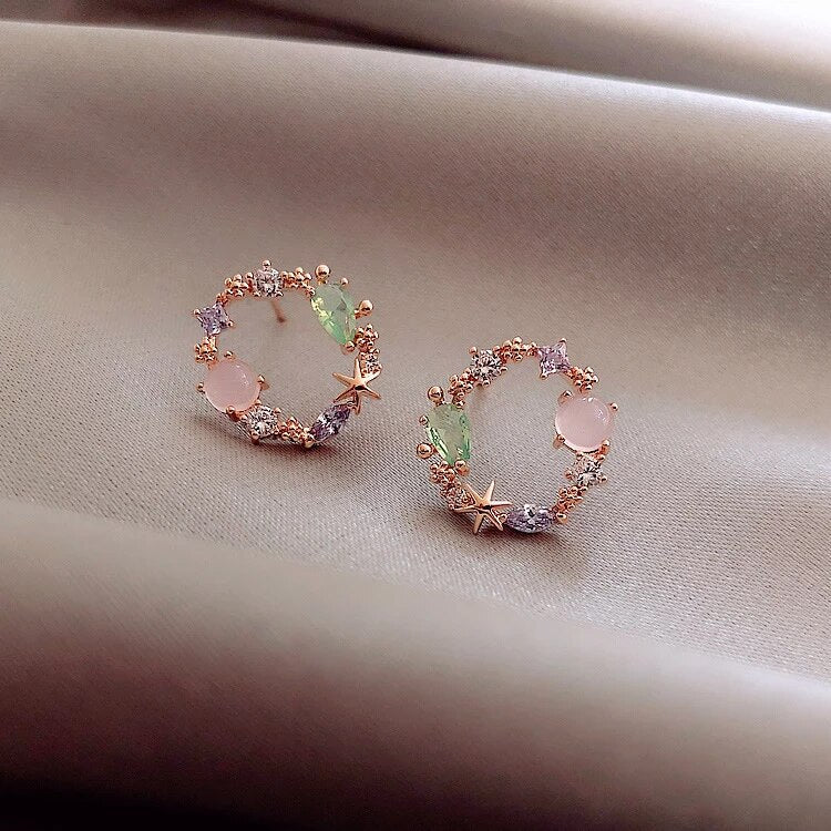 Crystal Floral Earrings "Garden Party" – Elegant & refined