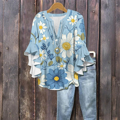 Silk blouse "Market Stroll" – Fresh & feminine