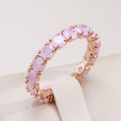 Luxury round stone zircon ring "Romantic Dinner" – Elegant & refined