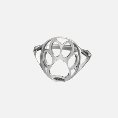 Open Paw Ring in Stainless Steel Lightweight