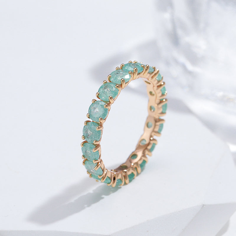 Luxury round stone zircon ring "Romantic Dinner" – Elegant & refined