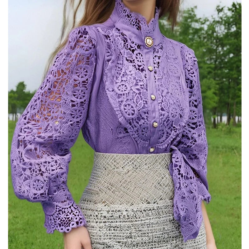 Lace blouse "Garden Party" – Elegant & refined