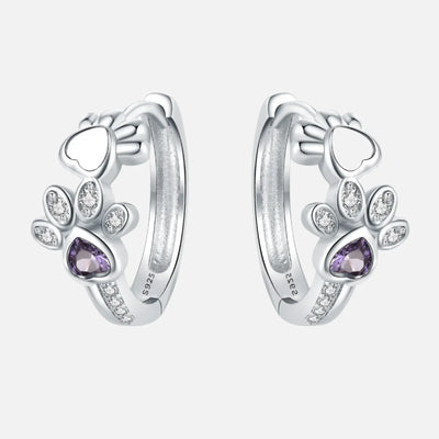 Paw Huggie Earrings in 925 Sterling Silver