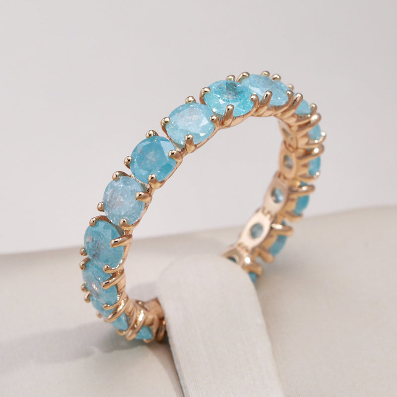 Luxury round stone zircon ring "Romantic Dinner" – Elegant & refined