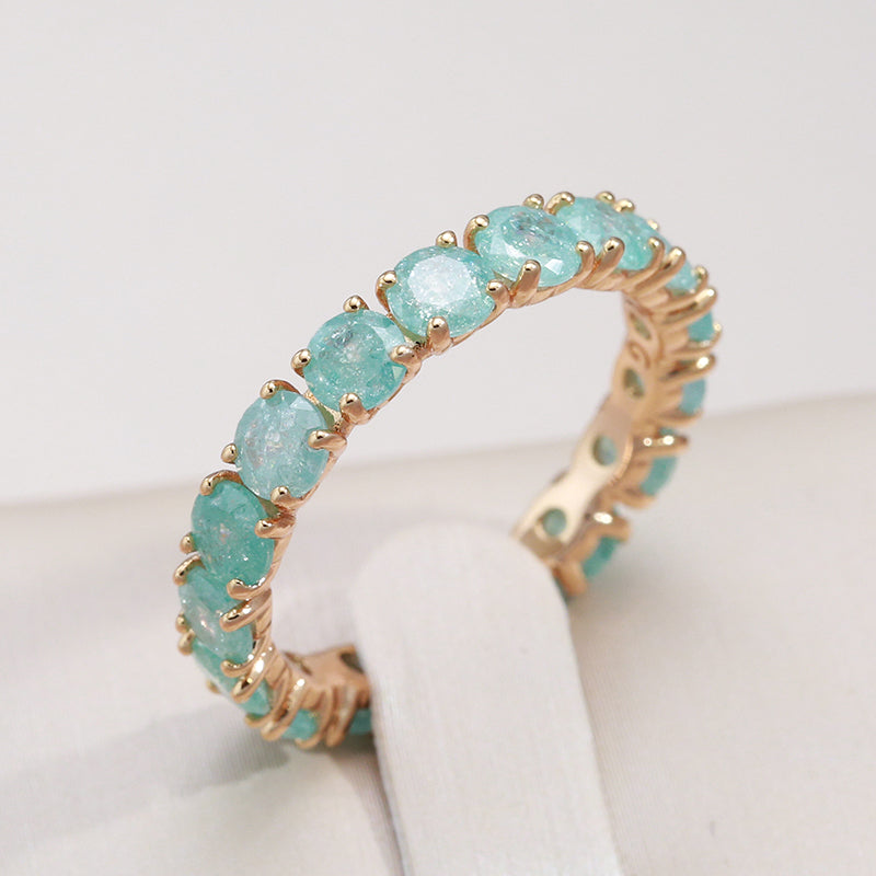 Luxury round stone zircon ring "Romantic Dinner" – Elegant & refined