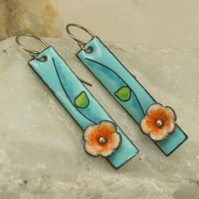Floral enamel earrings "Garden Party" – Elegant & refined