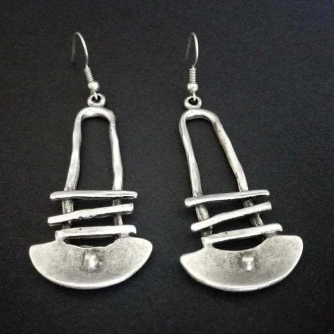 Half Circle Geometric Staircase Earrings "Cocktail Hour" – Elegant & refined
