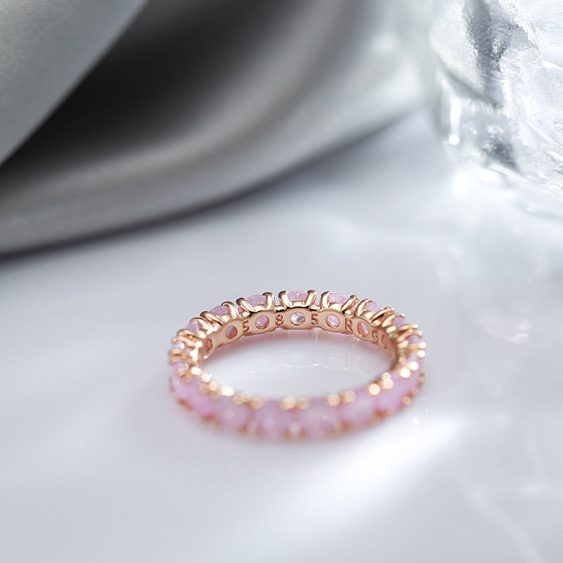 Luxury round stone zircon ring "Romantic Dinner" – Elegant & refined