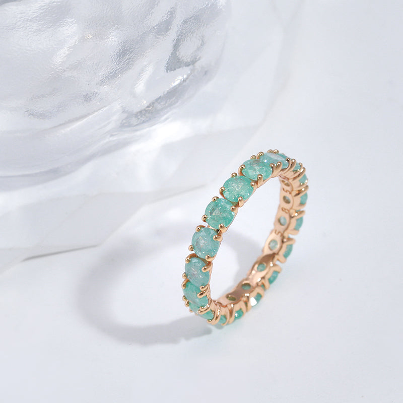 Luxury round stone zircon ring "Romantic Dinner" – Elegant & refined