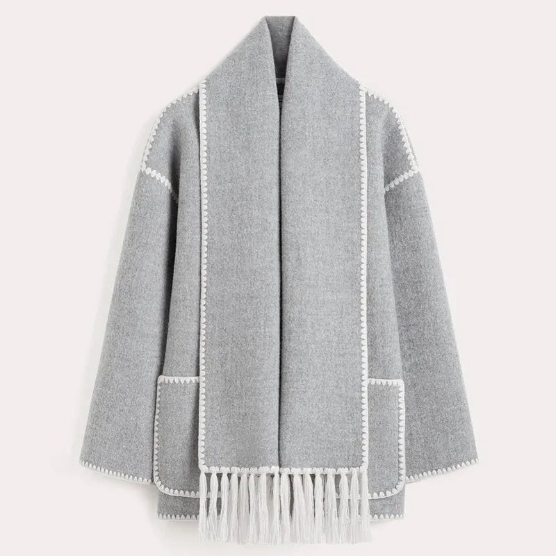 Fringe scarf jacket "Sunrise Yoga" – Elegant & refined