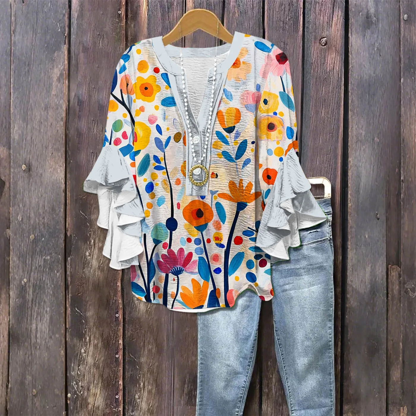 Silk blouse "Garden Party" – Soft & sophisticated