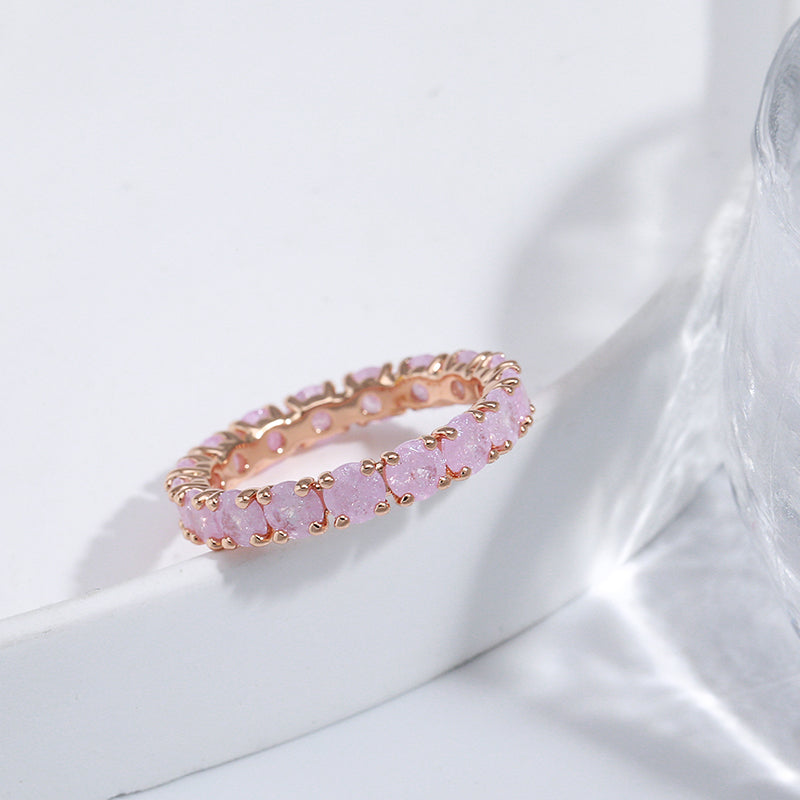 Luxury round stone zircon ring "Romantic Dinner" – Elegant & refined