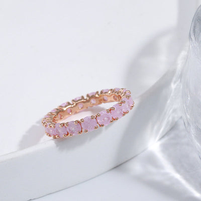 Luxury round stone zircon ring "Romantic Dinner" – Elegant & refined