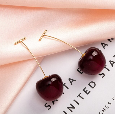 Red Cherry Luxury Earrings "Romantic Dinner" – Elegant & refined