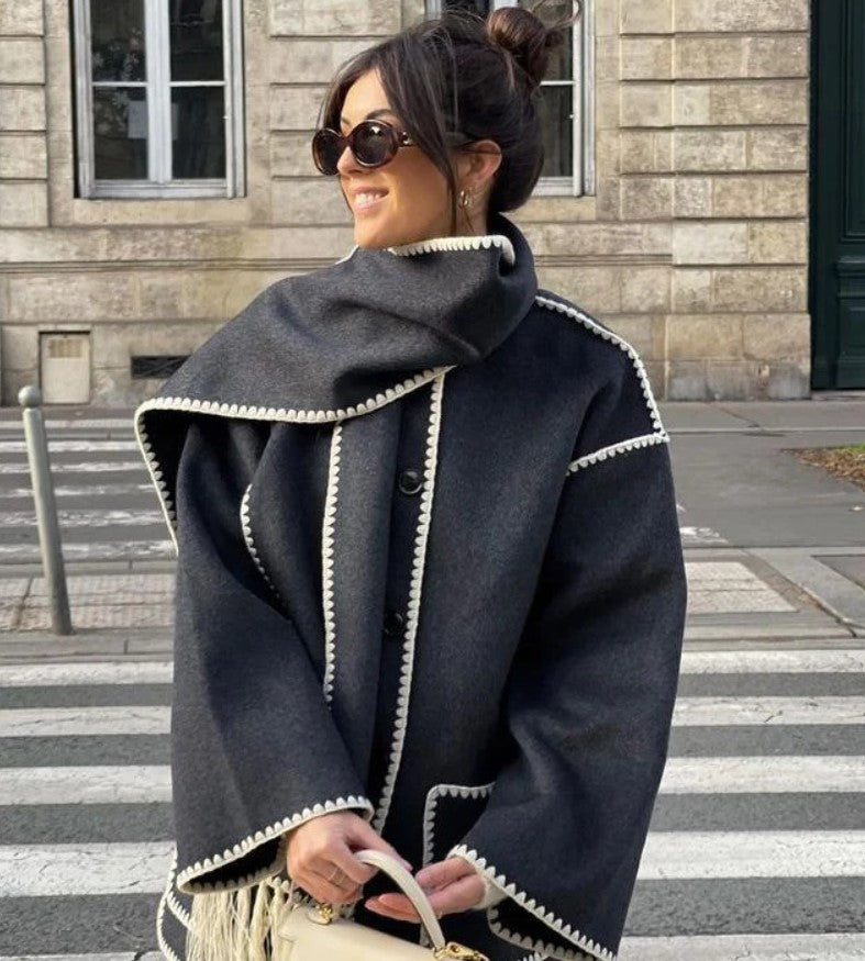 Fringe scarf jacket "Sunrise Yoga" – Elegant & refined