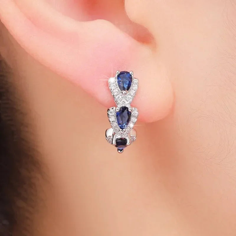Regal Blue Gemstone Earrings