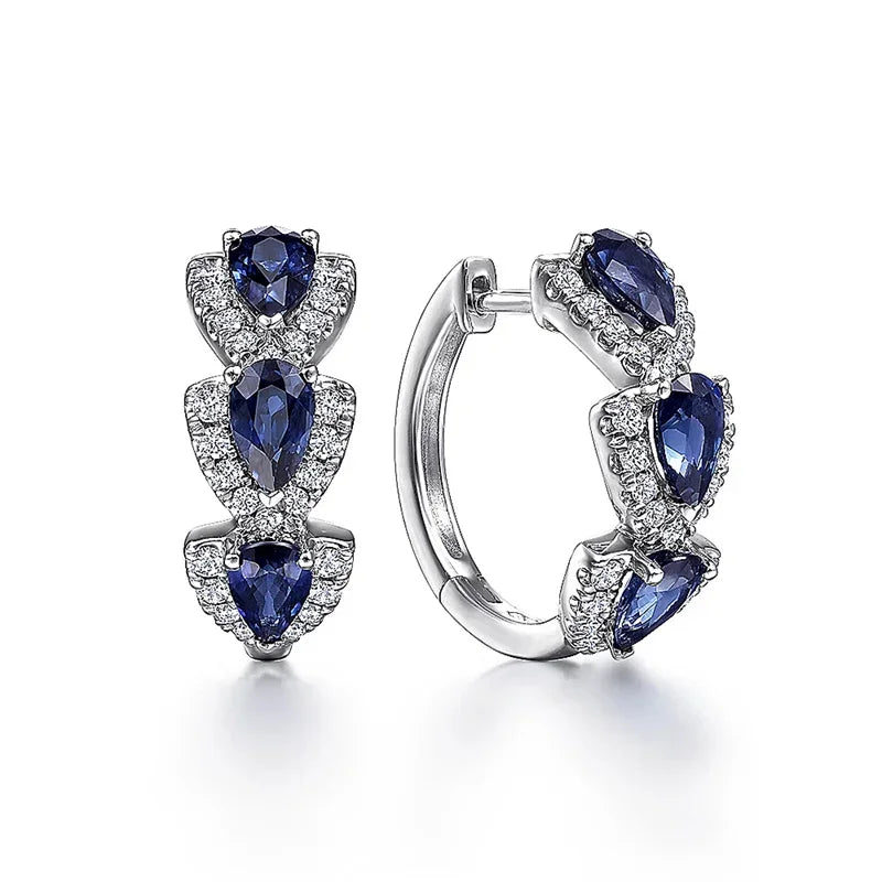 Regal Blue Gemstone Earrings